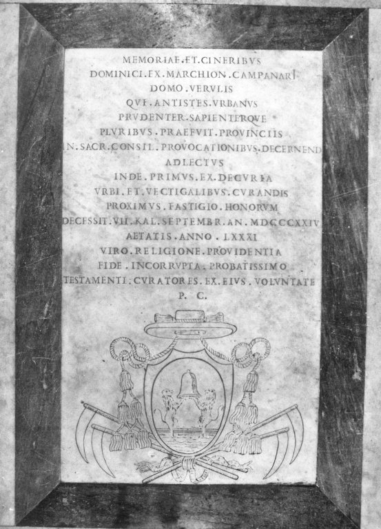 lapide tombale - ambito romano (sec. XIX)